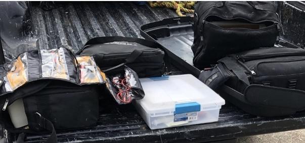 Lost equipment in back of truck